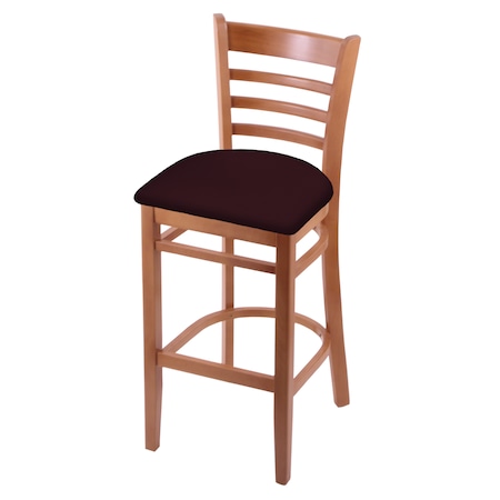 Holland Bar Stool Co 25" Counter Stool, Medium Finish, Canter Bordeaux Seat 314025Med005